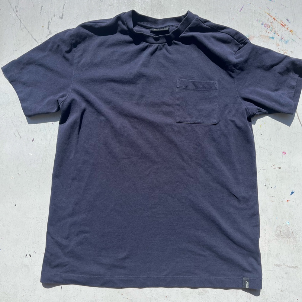Men's Scotch & Soda T-Shirt Navy Blue Solid Pocket M City Preppy Chic Normcore